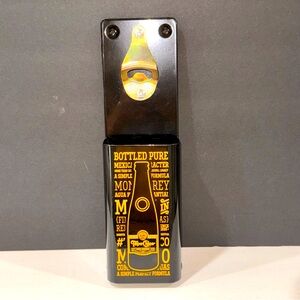 NWOT Topo Chico Bottle Opener Wall Mount Black Yellow Collectible Heavy Duty HTF